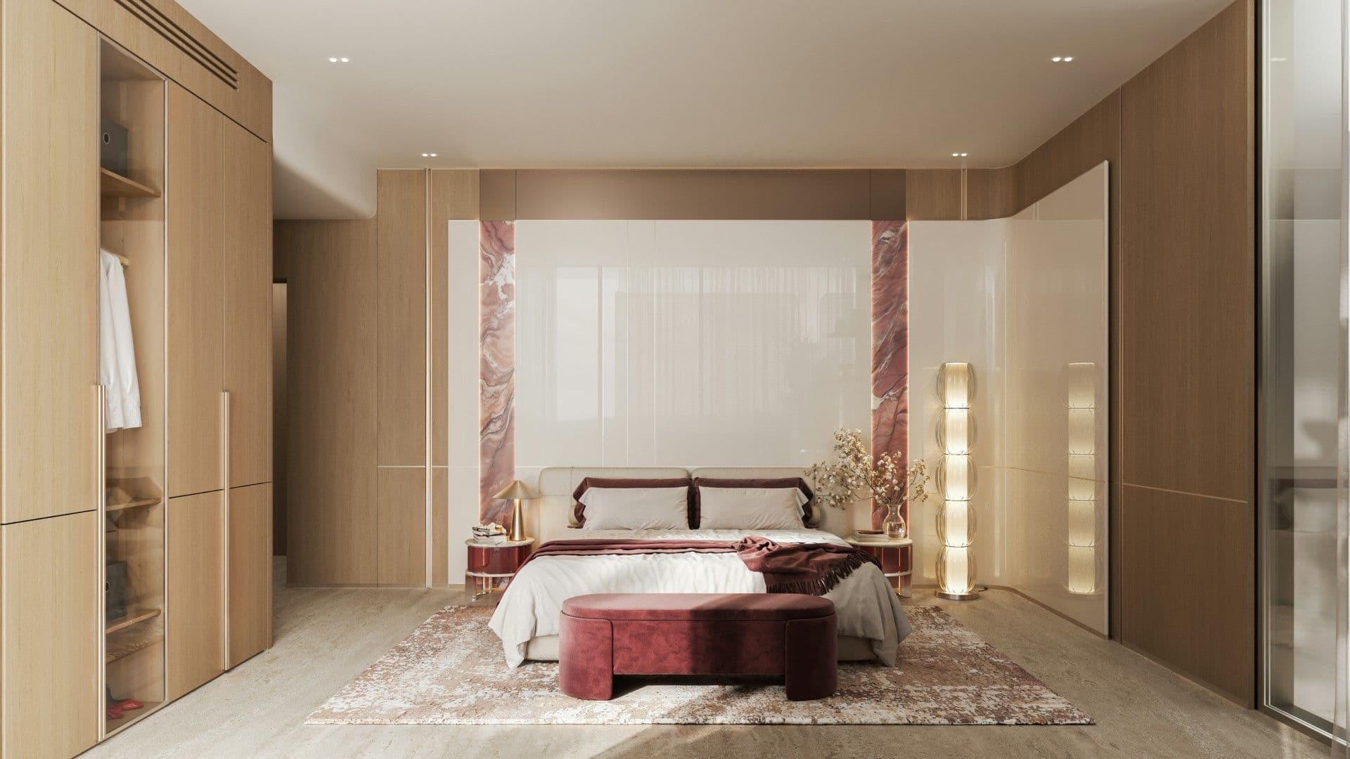 Bedroom in a Binghatti Etherea apartment