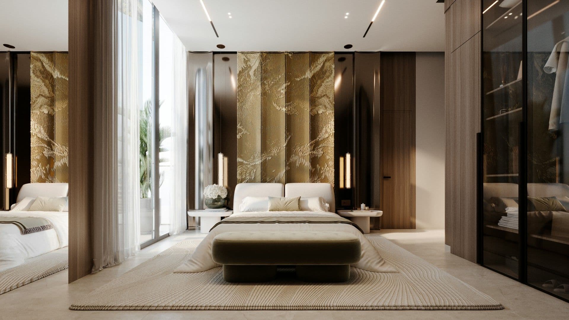 Bedroom in a Binghatti Luxuria apartment