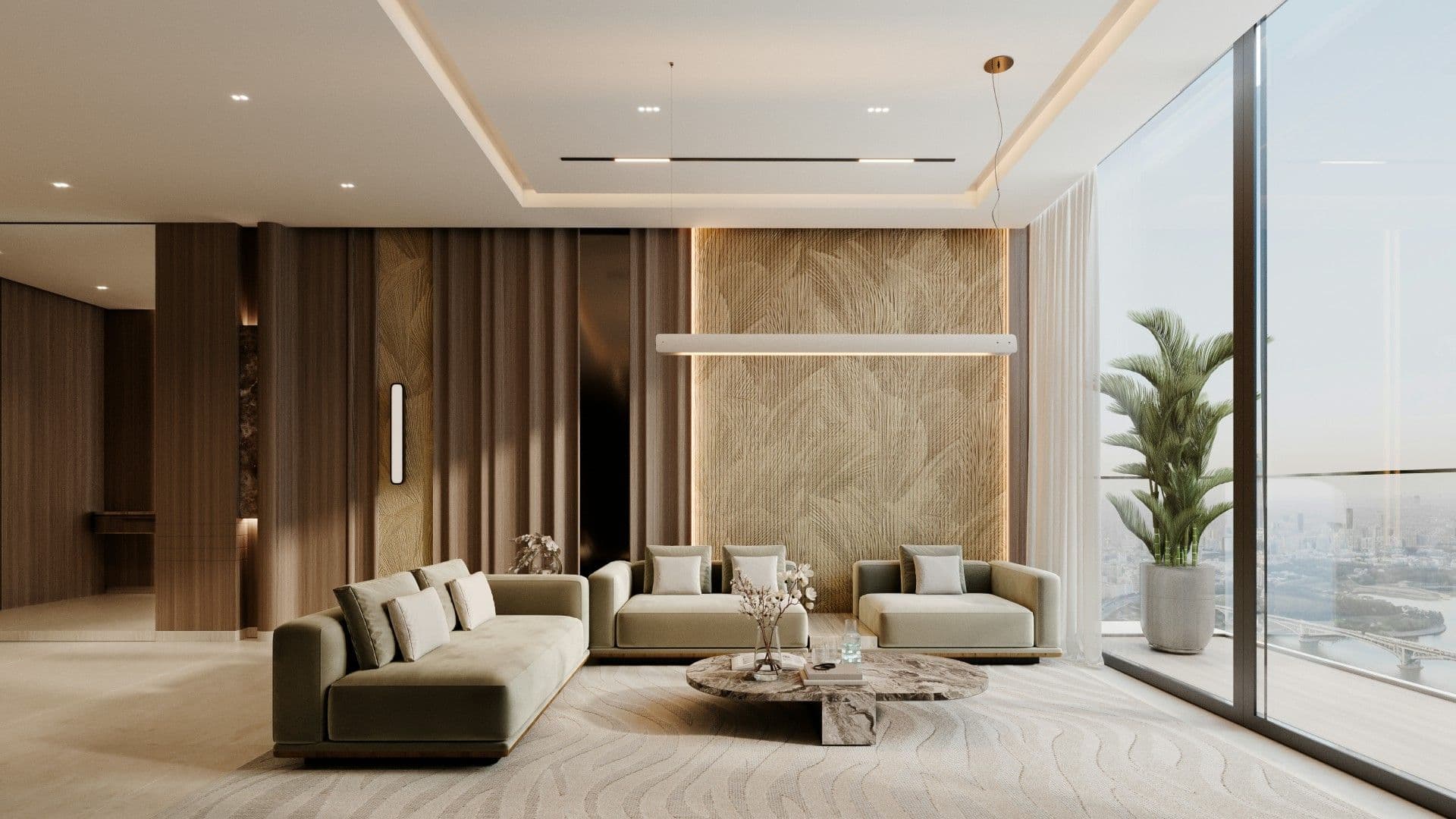 Living room in a Binghatti Luxuria apartment
