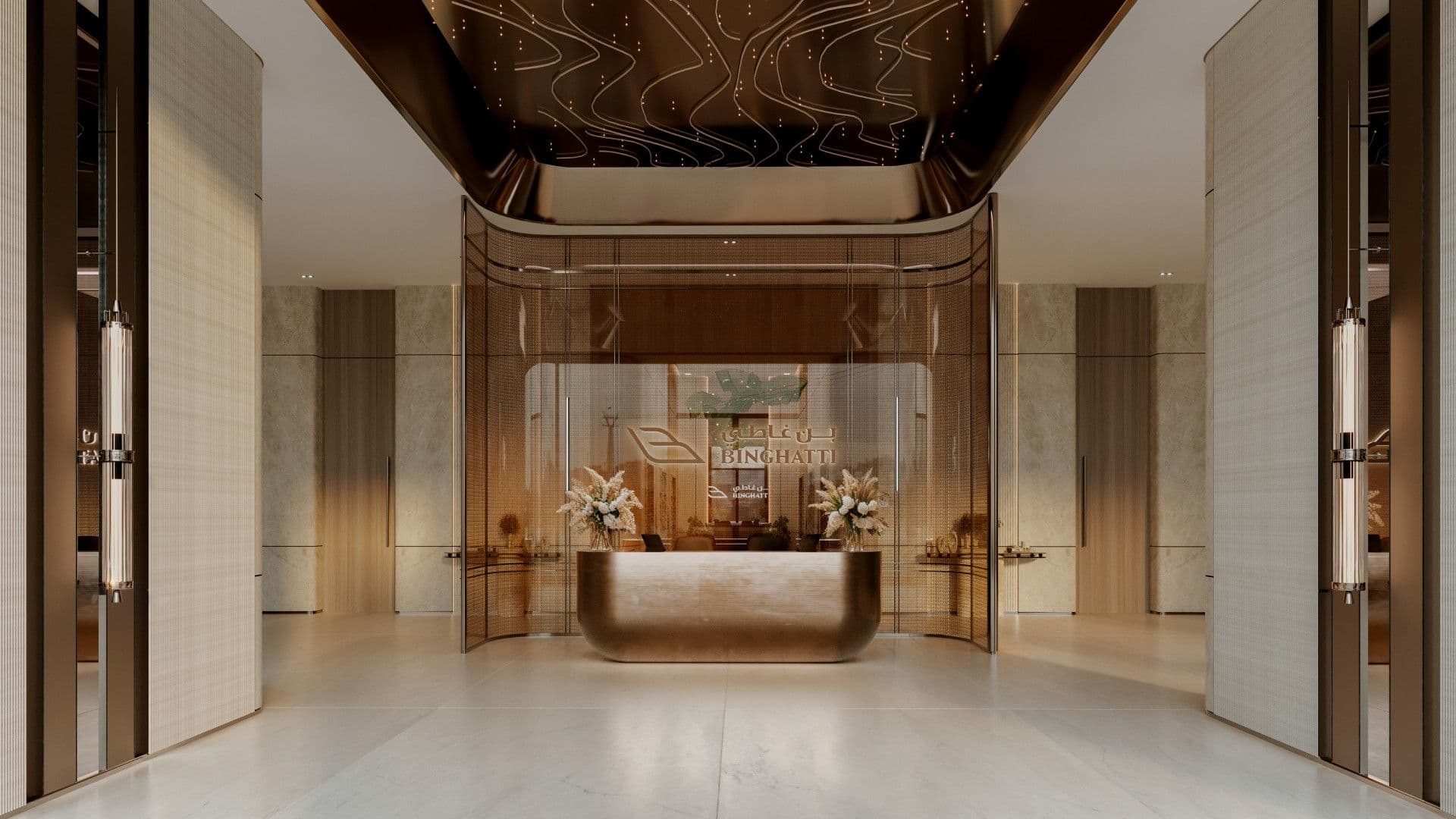 Lobby reception at Binghatti Luxuria