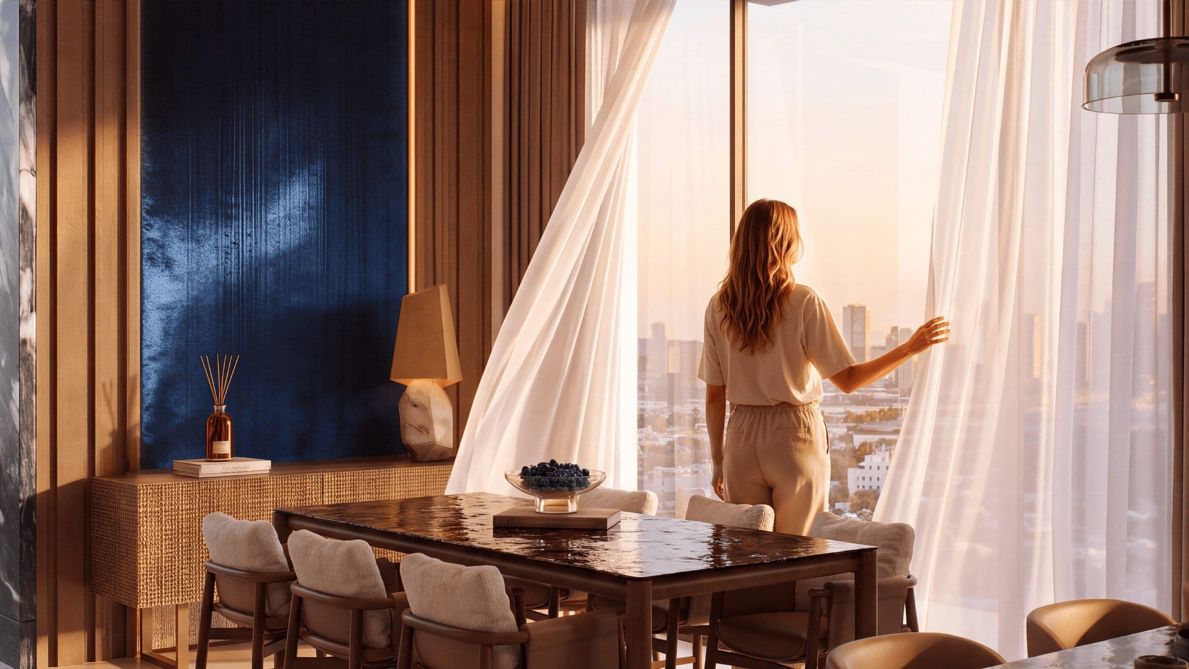 Dining area in a Binghatti Starfall apartment