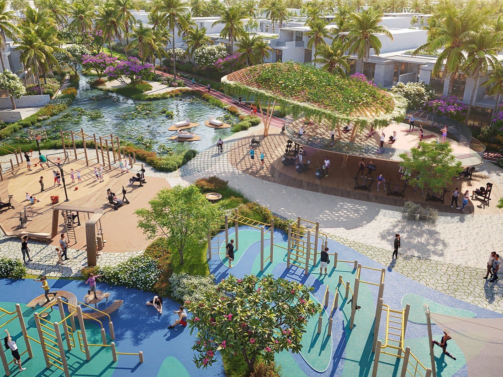 Family fitness and recreation area at DAMAC Islands 2
