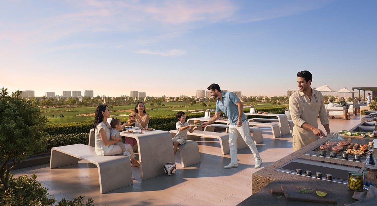 BBQ area at Golf Fields, Emaar South