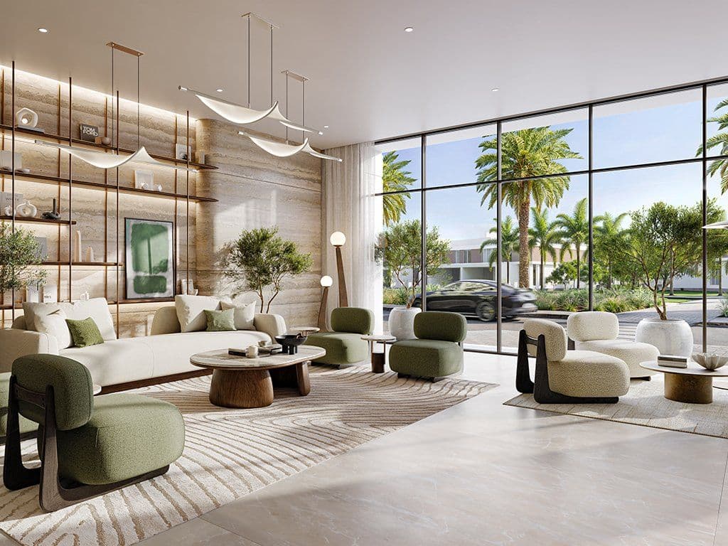 Lobby lounge at Golf Fields, Emaar South