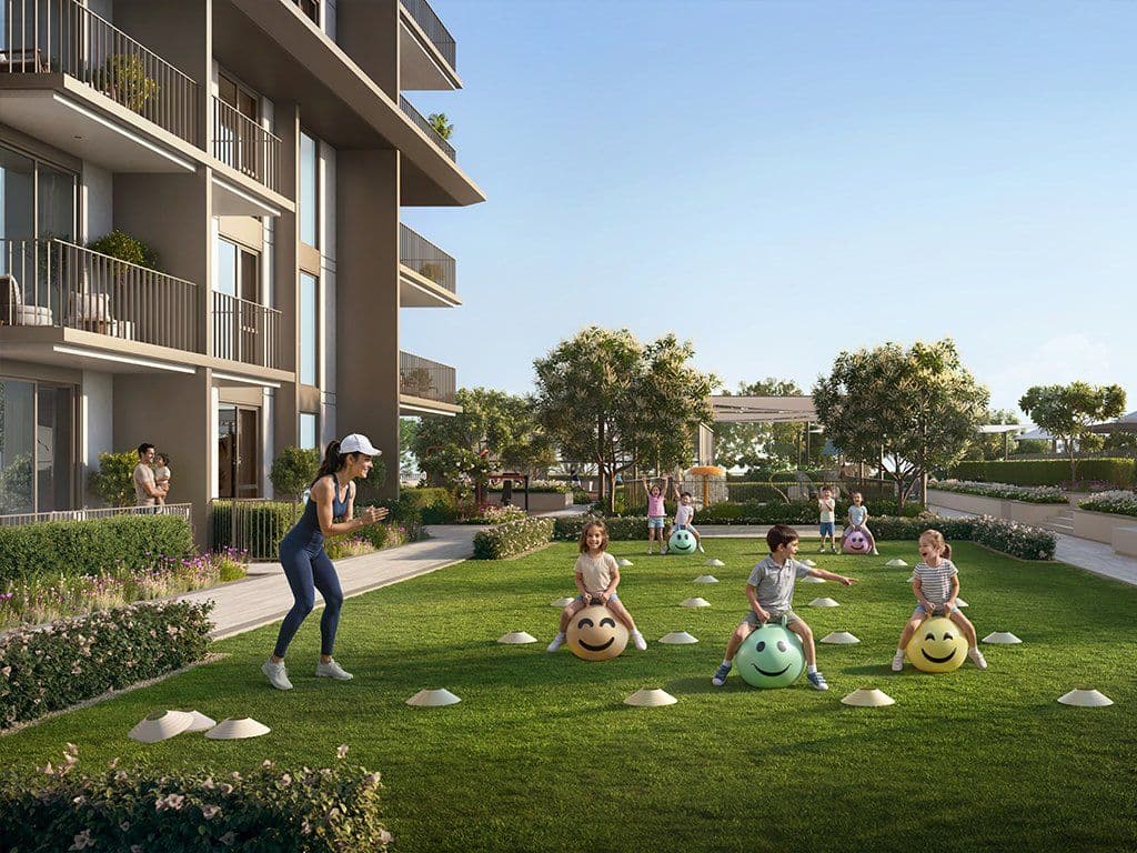 Podium lawn at Golf Trails, Emaar South