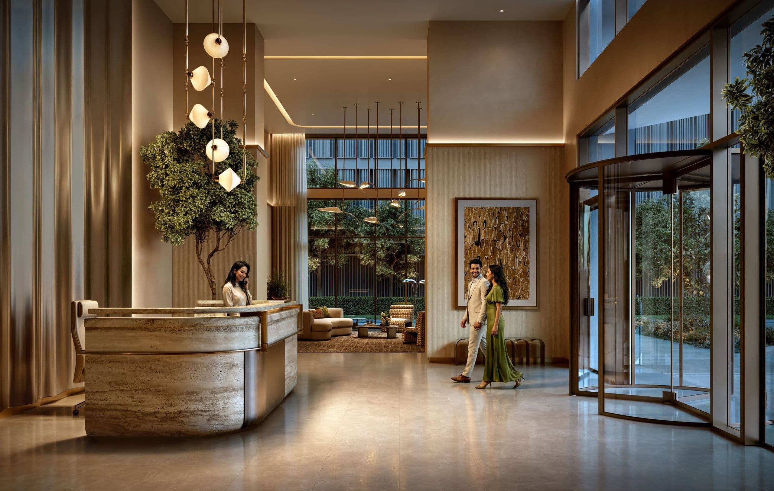 Valia high-ceiling lobby and reception
