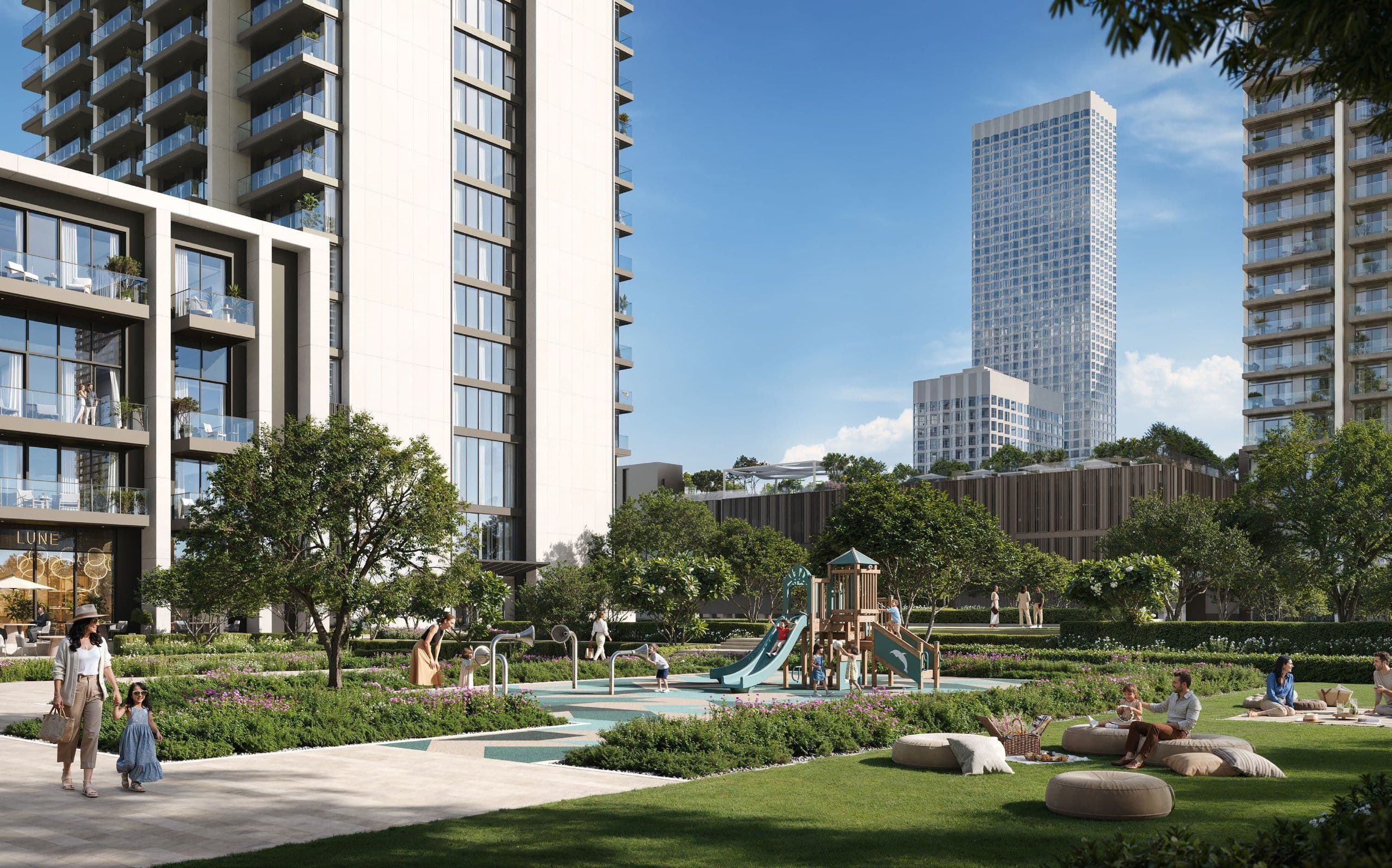 Valia tower beside the community park and children's play area